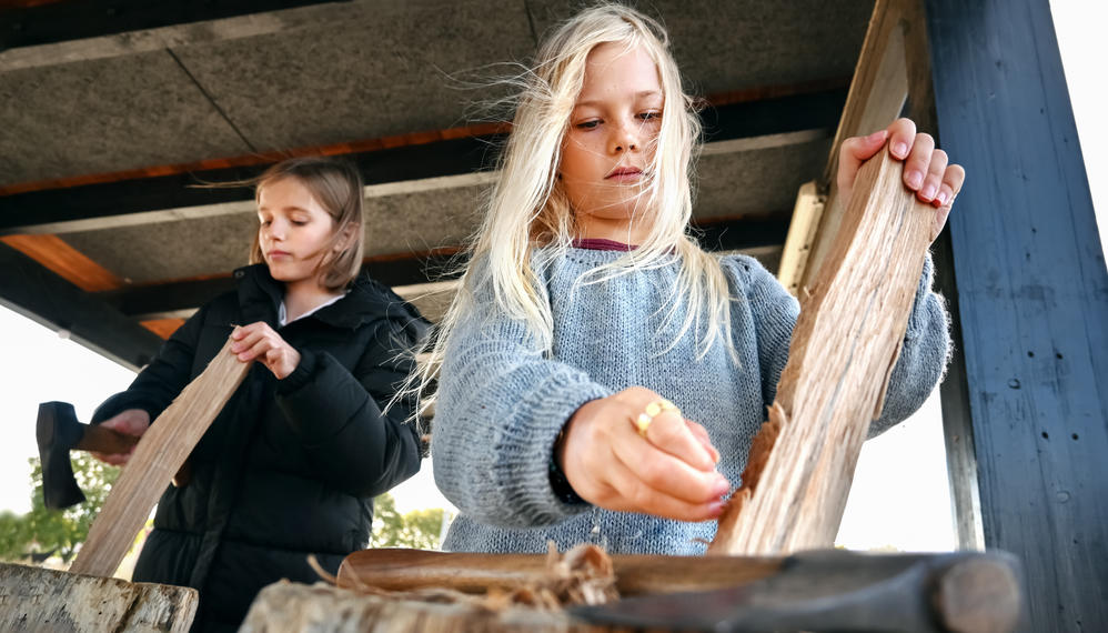 Elever på besøg på Vikingeskibsmuseet i Roskilde