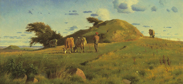 J.Th. Lundbye: Efterårslandskab. Hankehøj ved Vallekilde, 1847.