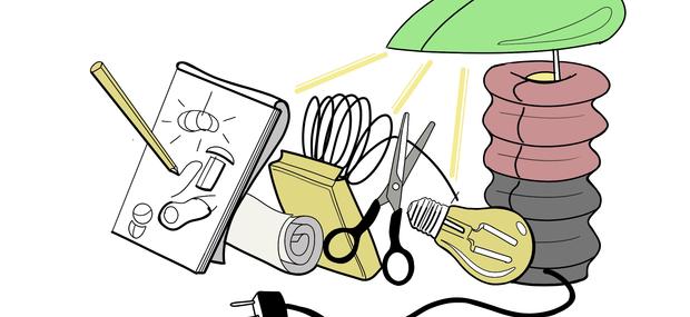 Tegning af lampe som prototype