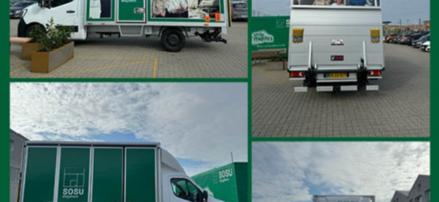 SOSU lastbilen, som kan åbnes til showroom og oplevelseslandskab. 