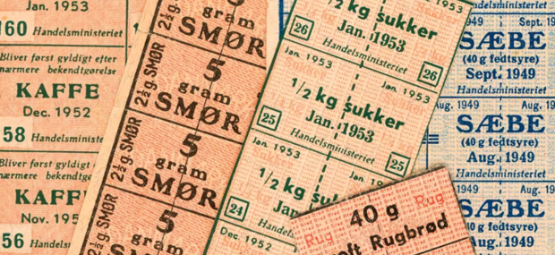 Arkivfoto af rationeringsmærker