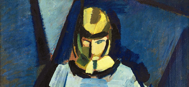 Harald Giersing, ung dame i lyseblåt