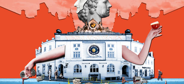 Postkort - collage lavet af kunstnerne Anne Fehres og Luke Conroy 