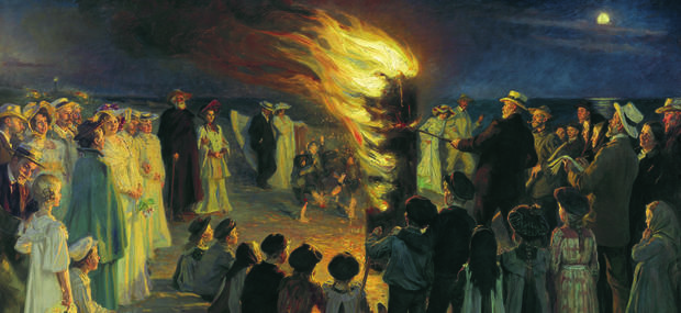 Sankt Hansblus på Skagen Strand 1906