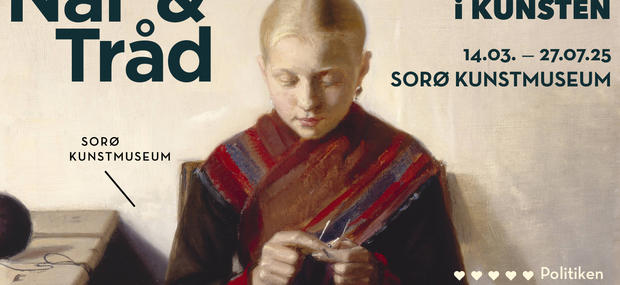 Maleri m. kvinde der syer
