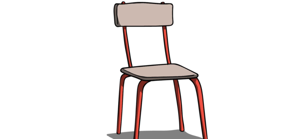 Billede af en tom stol, der symboliserer fravær af elev i skolen.