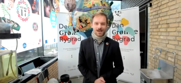 Screenshot fra det første webinar i Den Grønne Rygrad