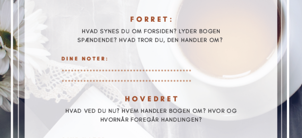 Menukort til Booktasting