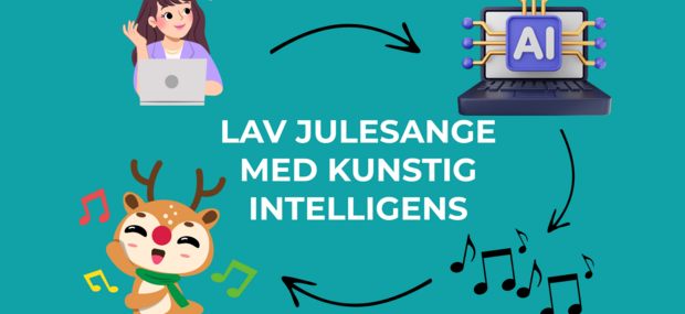 teenager lægger en ide ind i en kunstig intteligens. det bliver til musik, som et rensdyr danser til