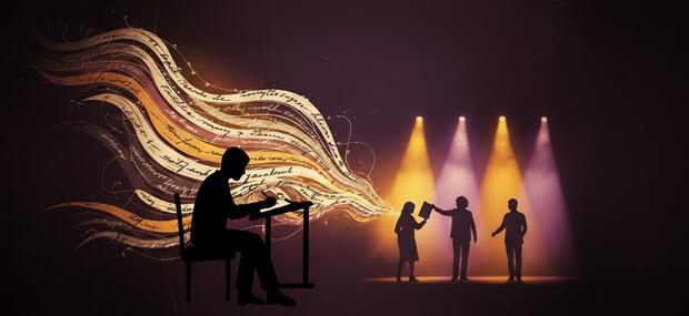 Forfatterspirer på scenen