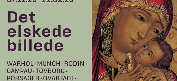 Tekst med udstillingenstitel og foto af et ortodoks ikon maleri