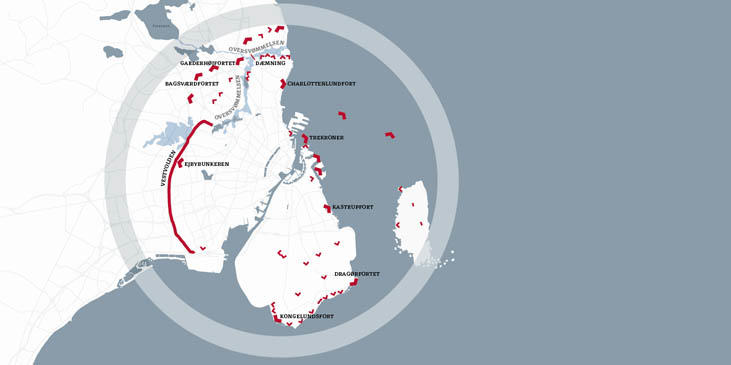 Københavns Befæstning Oversigtskort Skoletjenesten undervisningstilbud
