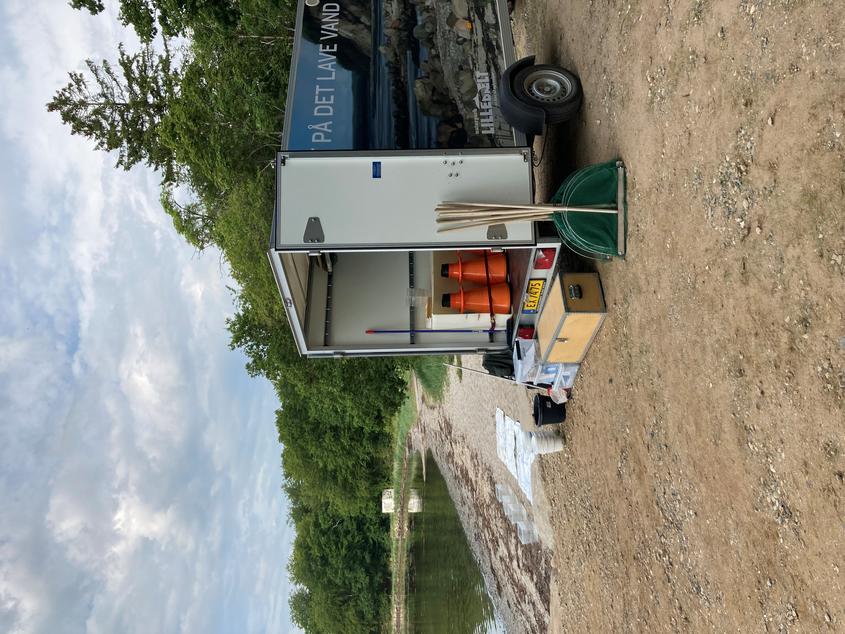 Trailer med grej til en waderstur.