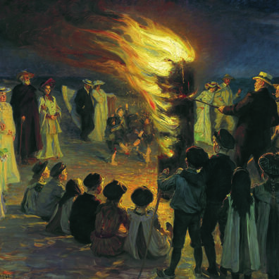 Sankt Hansblus på Skagen Strand 1906