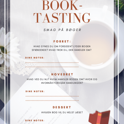 Menukort til Booktasting